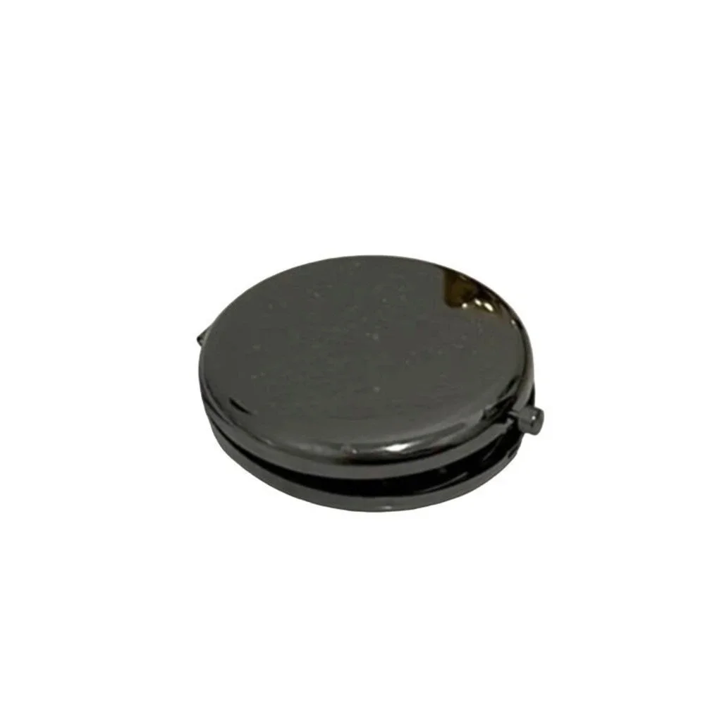 Gunmetal Black Grey Metal Compact Mirror Travel Purse Accessory New